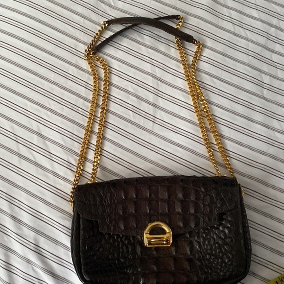 Leather crossbody embossed crocodile - Picture 10 of 11